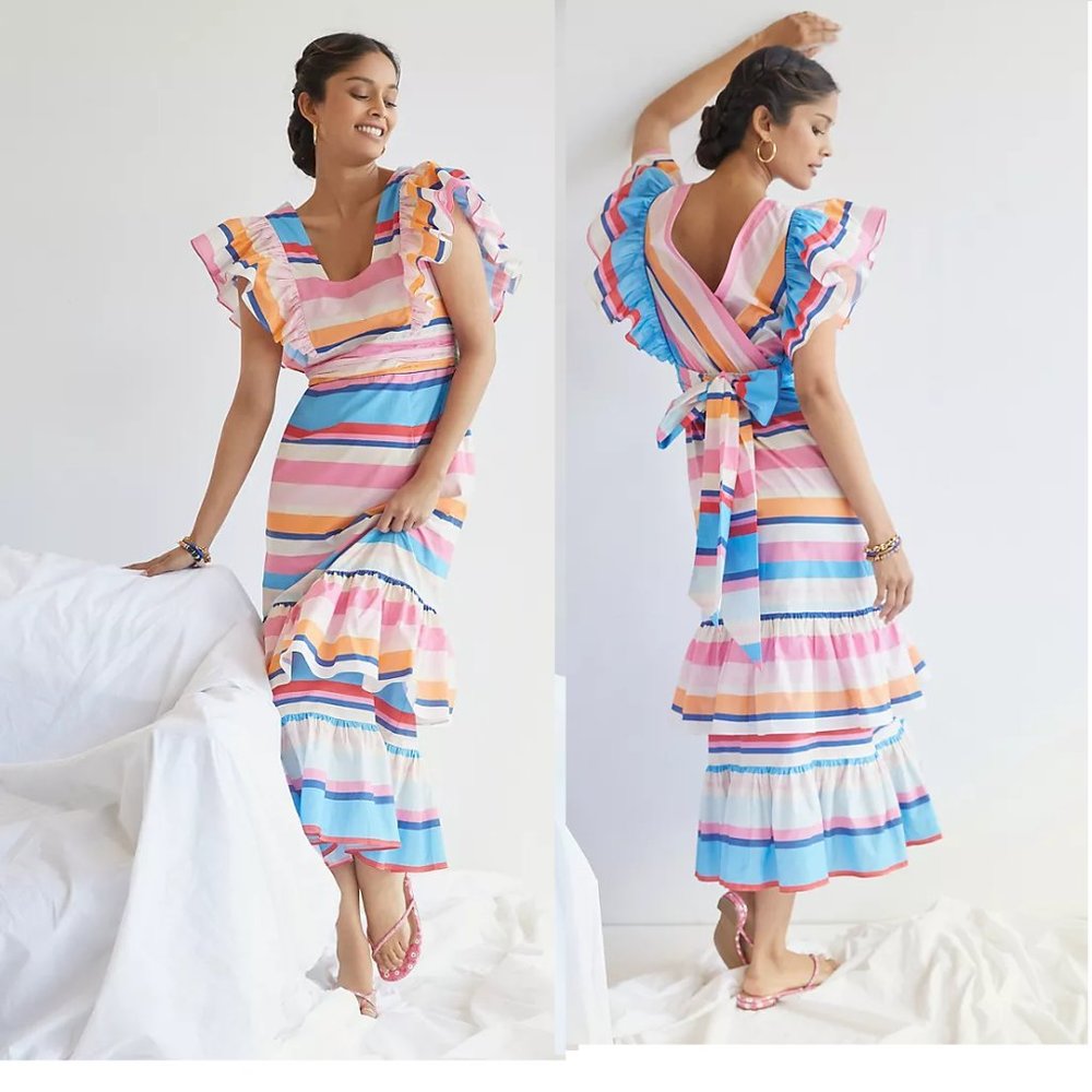 Plenty by Tracy Reese Colorful Striped Maxi Dress